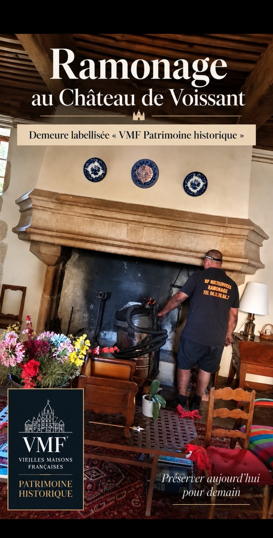 Ramonage au Château de Voissant, demeure labellisée VMF Patrimoine historique - RP Multiservices